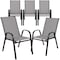 Flash Furniture 5PK Gray Outdoor Stack Chair w/ Flex Material 5-JJ-303C-G-GG - alternate 2